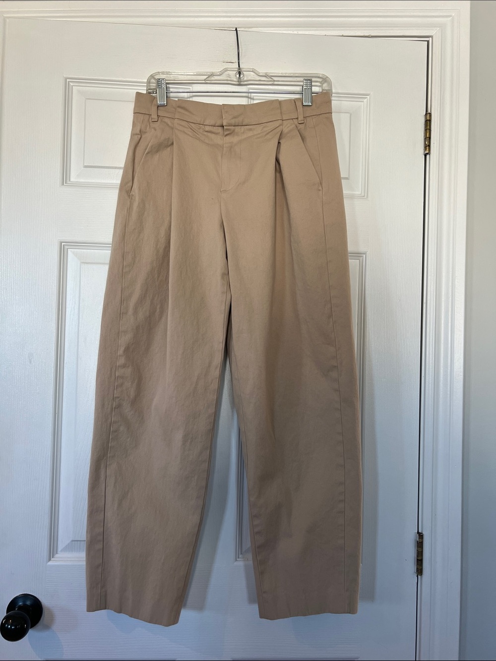 Zara Beige Straight-Leg Women's Pants